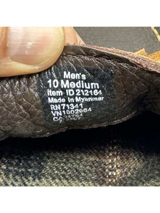 LL Bean Men\'s Brown Leather Flannel-Lined Handsewn Slippers Size 10 M main image 6